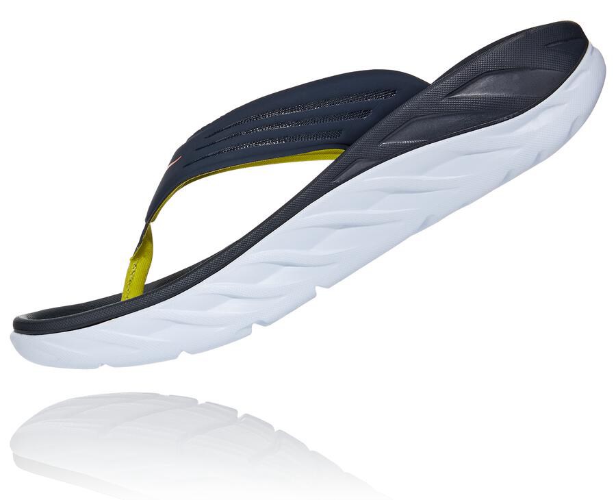 Hoka One One Sandalet Erkek Lacivert/Beyaz - Ora Recovery Flip - UP4739018